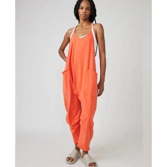 free people movement Pants - FP Free People Movement Hot Shot One Piece XS Coral Pink Orange Jumpsuit